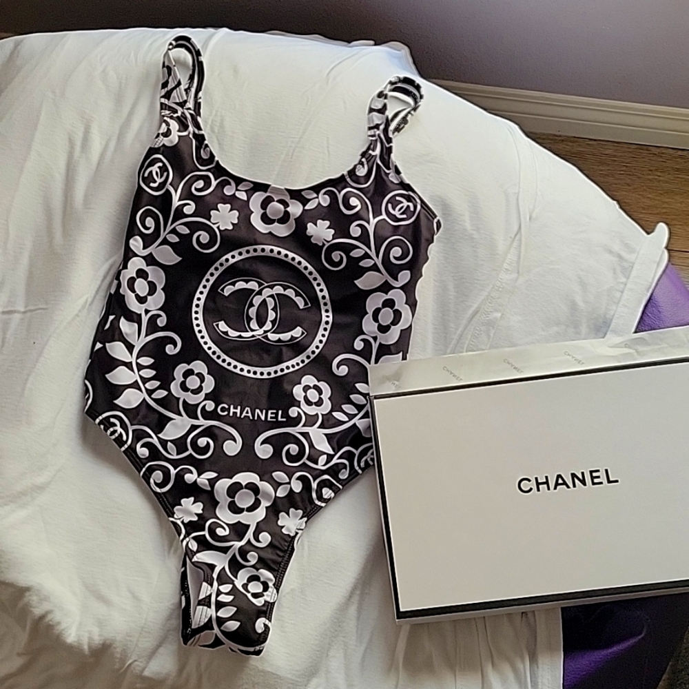 CHANEL; One Piece Bathing suit